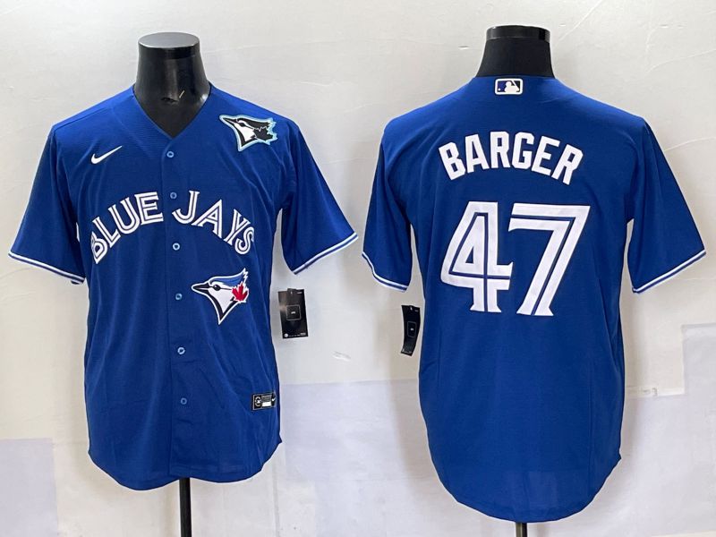 Men Toronto Blue Jays 47 Barger Blue Game 2025 Nike MLB Jersey style 001